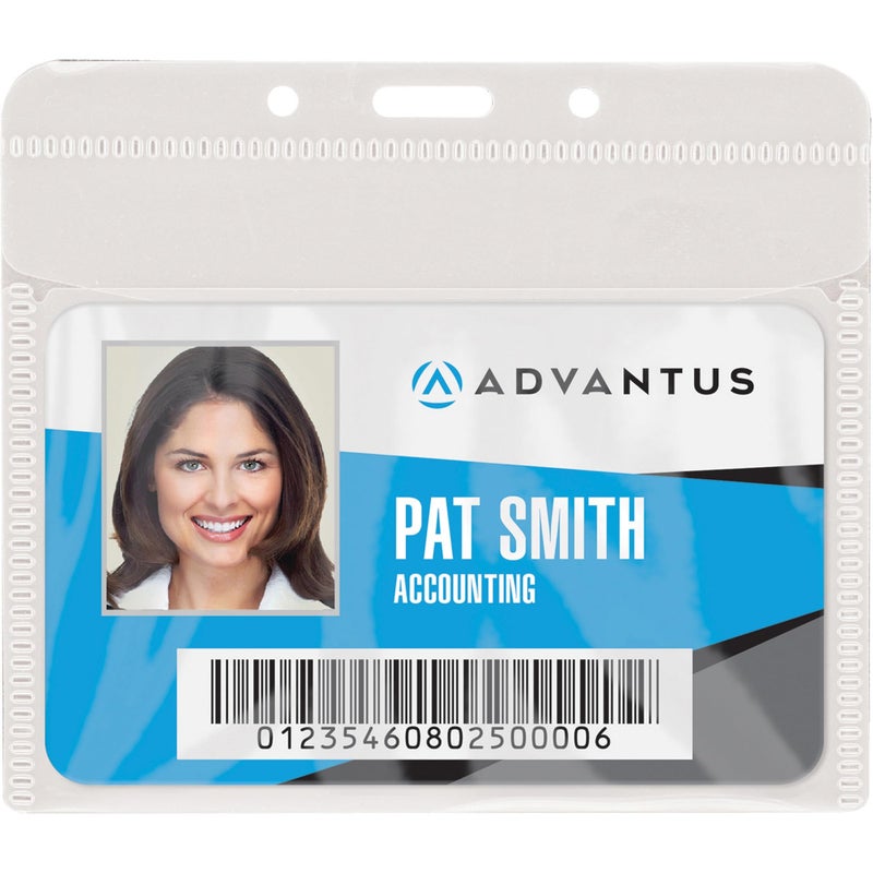 Advantus 75603 PVC-Free Badge Holders, Horizontal, 4-Inch x 3-Inch, Clear, 50/Pack - Image 2